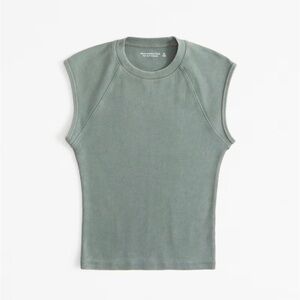 Abercrombie & Fitch Green Ribbed Muscle Tee